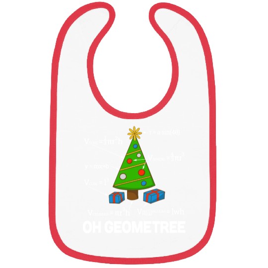 Funny Math Geometry Christmas Tree Teacher Bibs