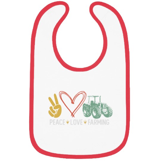 Farming Farmer Girl Tractor Peace Bibs