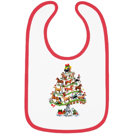 Horse Tree Christmas Candy Cane Gift Ornament Bibs