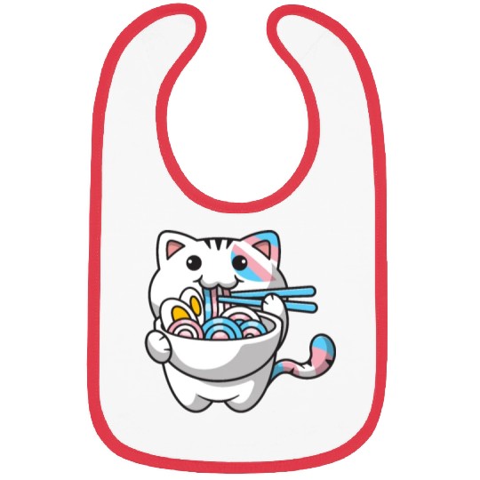 Transgender Pride Kawaii Cat Ramen Noodles Trans F Bibs