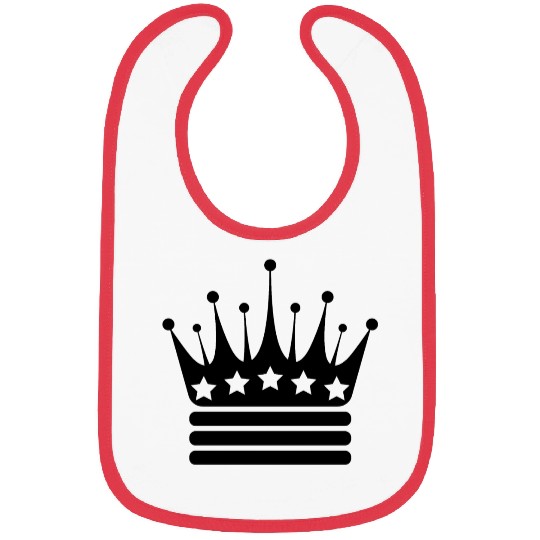 black crown with stars with stripes Bibs