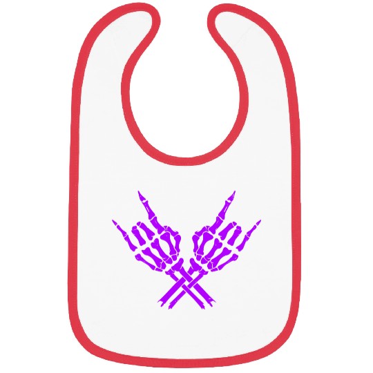 Skeleton Rock Hands Bibs