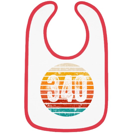 Distressed Vintage Sunset 340 Area Code Bibs