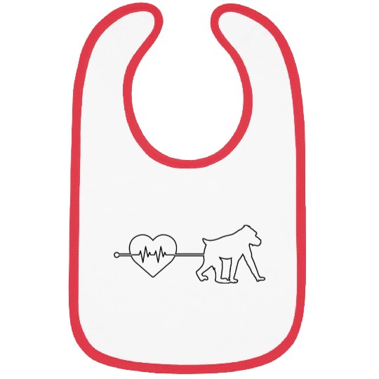 monkey heartbeat Bibs