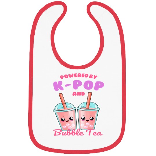 Powered By K POP And Bubble Tea Bibs