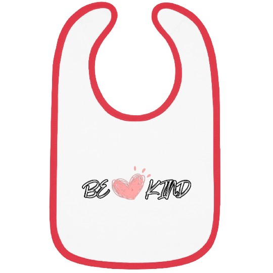 Be Kind, pink heart Bibs
