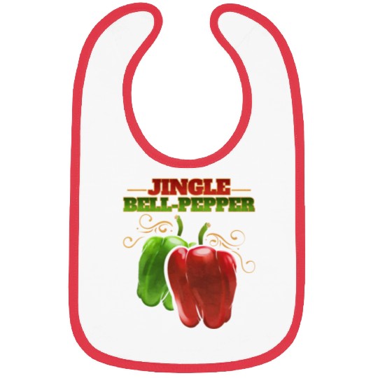 Red And Green Jingle Bell Pepper For Christmas Bibs