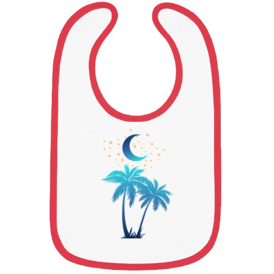 Palm Tree and the Moon Under the Stars, Nature Gif Bibs