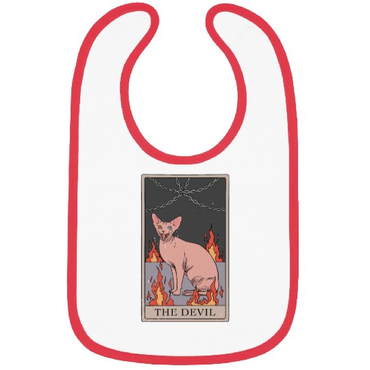 Hairless Cat Devil Tarot Card Design Bibs