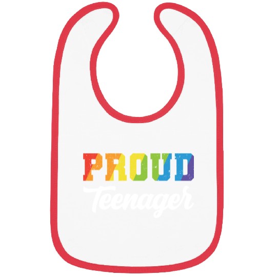 Proud Teenager Rainbow Lgbt Pride Parades Gay Bibs