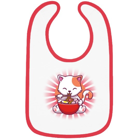 Cat Eating Ramen Bibs