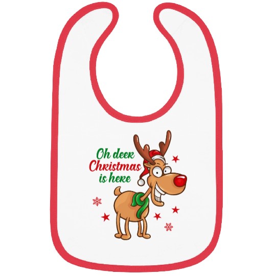 Reindeer Rudolph deer Christmas Is Here Bibs
