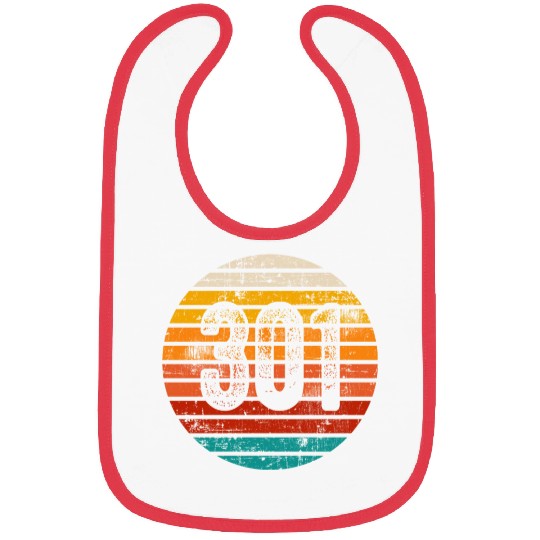 Distressed Vintage Sunset 301 Area Code Bibs