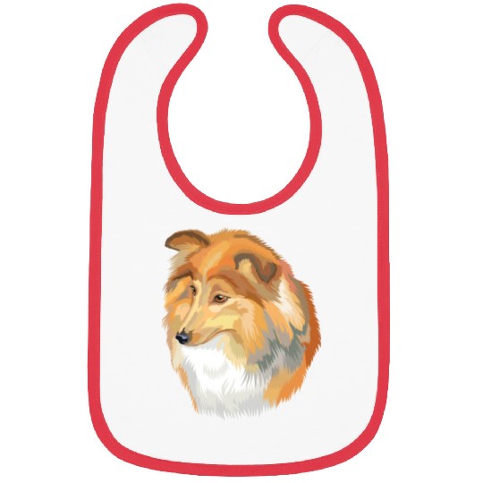 Cute Sheltie Dog Watercolor Painting Bibs
