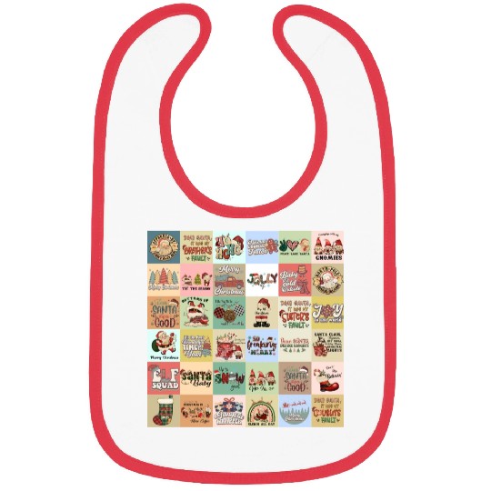 Christmas Patchwork Vintage Pattern Bibs