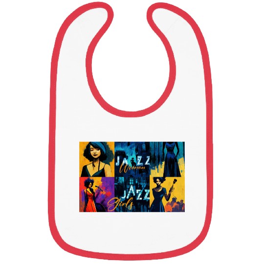 Jazz girls, jazz painting with beautiful girls, in Bibs