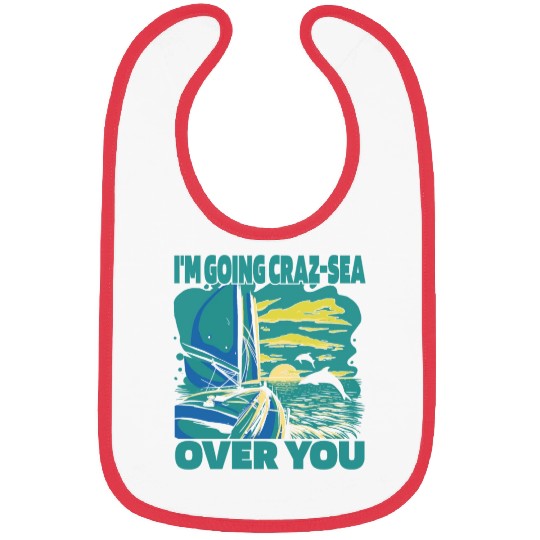 Sailing Sailor Dolphin Sunset Sailors Bibs