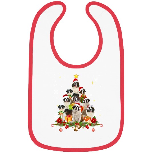 Saint Bernard Christmas Tree Funny Christmas Bibs