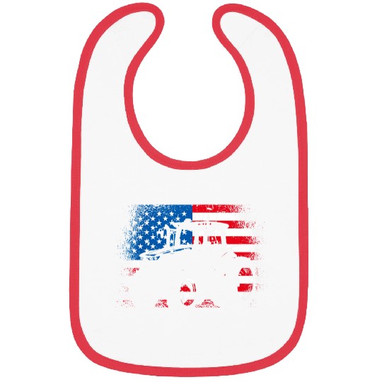Tractor USA Flag design for Patriotic Farmer Bibs