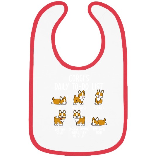 Corgi Daily To Do List Bibs