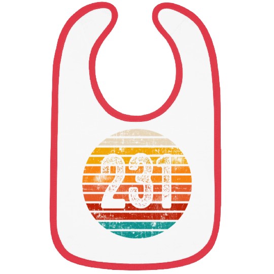 Distressed Vintage Sunset 231 Area Code Bibs