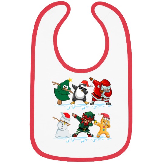 Dabbing Santa Elf Friends Funny Christmas Dabs Bibs