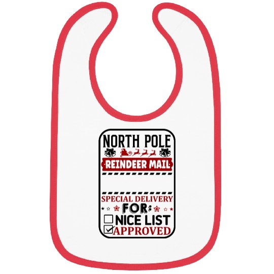 North Pole Reindeer Mail Bibs
