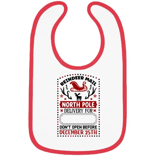Reindeer Mail North Pole Delivery Bibs