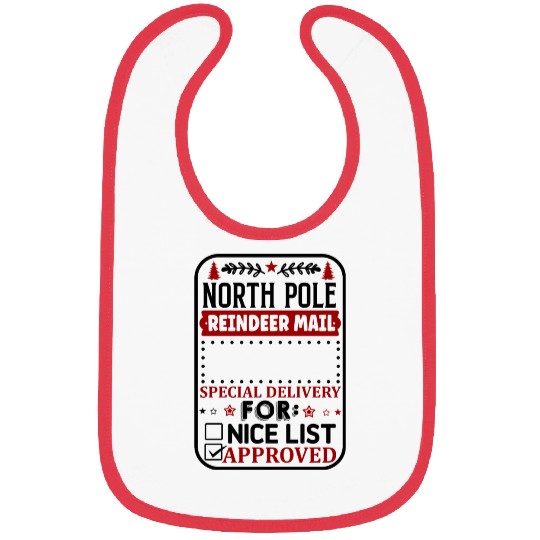 North Pole Reindeer Mail Bibs