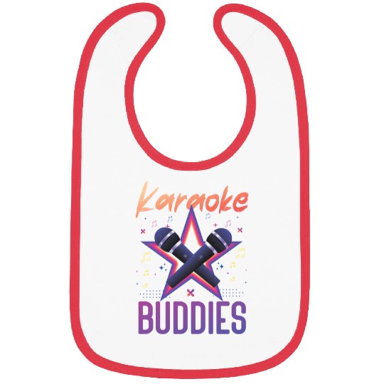 Karaoke Singer Friends Besties 80s Bibs