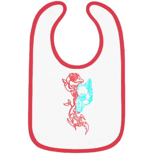 Wolf and Rose Bibs