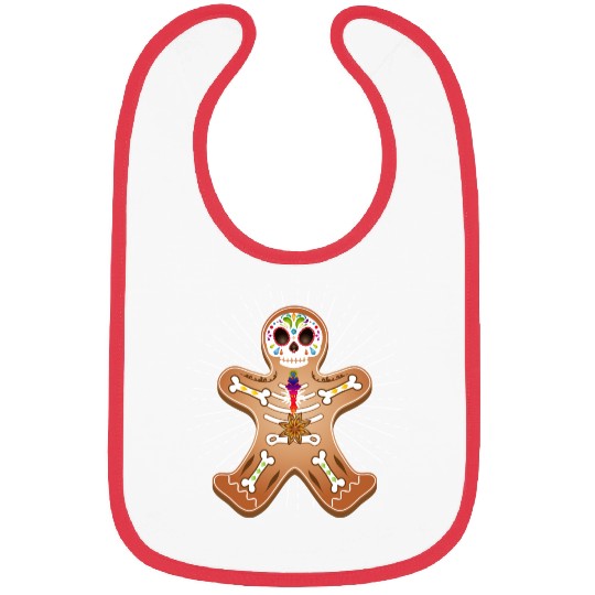 Gingerbread man Sugar Skull decor for Christmas Bibs