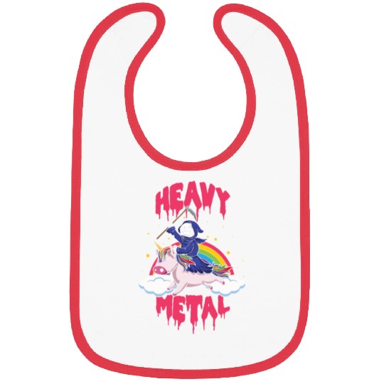 Grim Unicorn Rainbow Metal Music Heavy Rock Bibs