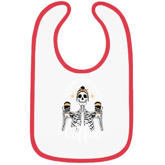 Skeleton Drink Tired Mom needs Coffee Bibs