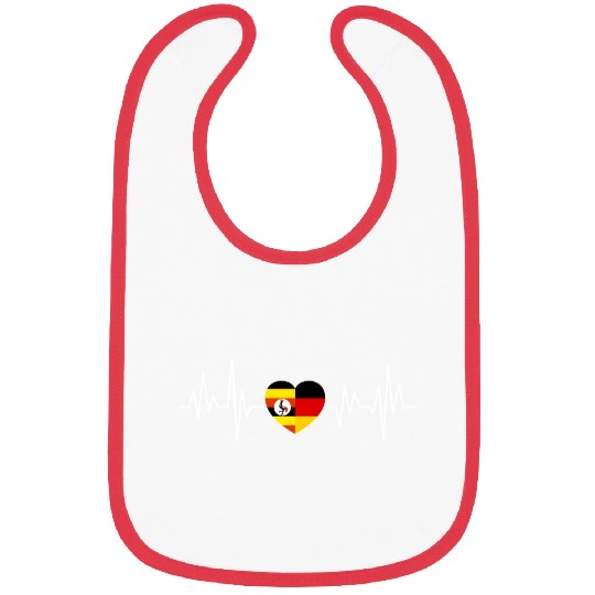 Uganda Germany Flag Two Countries Bibs