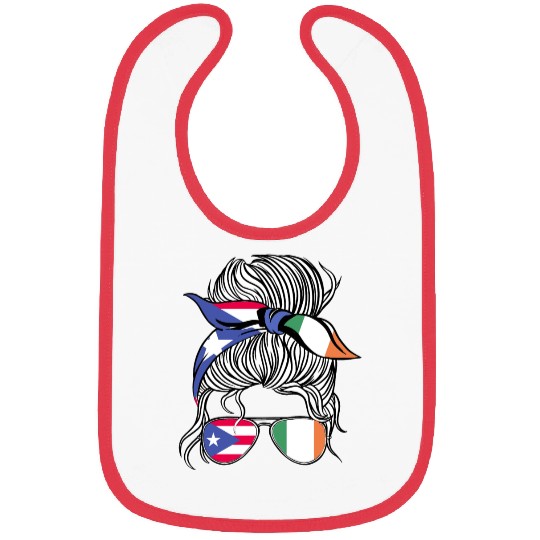 Puerto Rico Flag Ireland Grown Women Girl Country Bibs