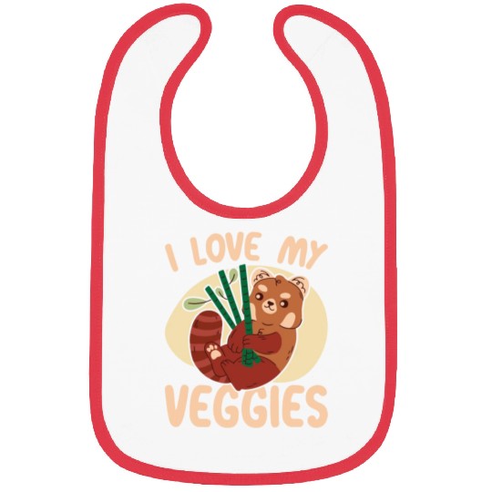 I Love My Veggies Red Panda Bear Whisperer Animal Bibs
