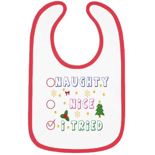 Naughty Nice I tried Christmas list Bibs