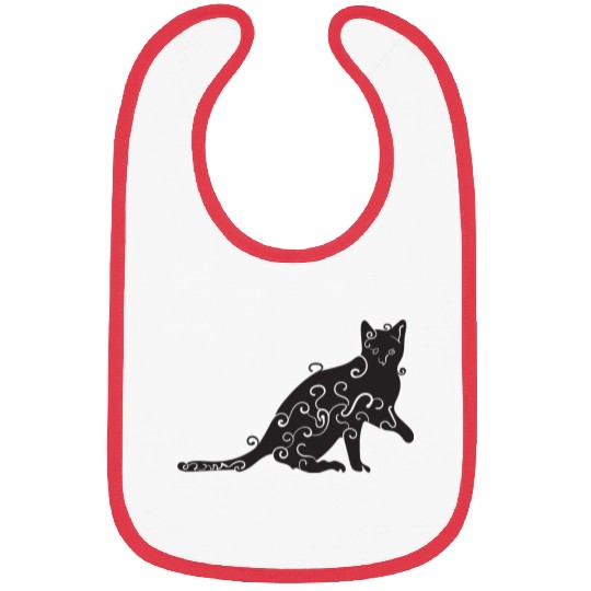 Black magic Cat desk mat , black cat holding on Bibs