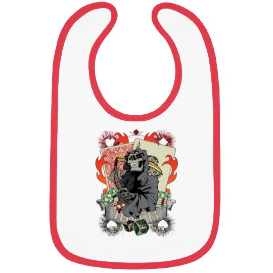 Let us play Poker Lucky 13 Skull gift Bibs
