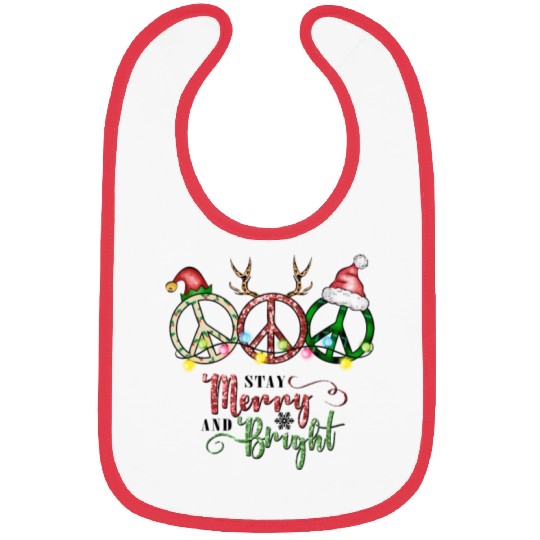 Xmas Christmas Stay Merry and Bright Bibs