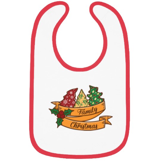 Xmas Family Christmas Mistletoe Fir Tree Bibs