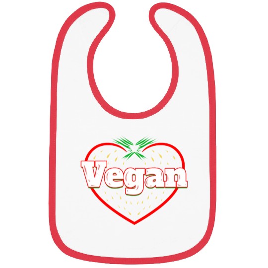 Strawberry Logo For Vegetarians - Go Vegan Bibs