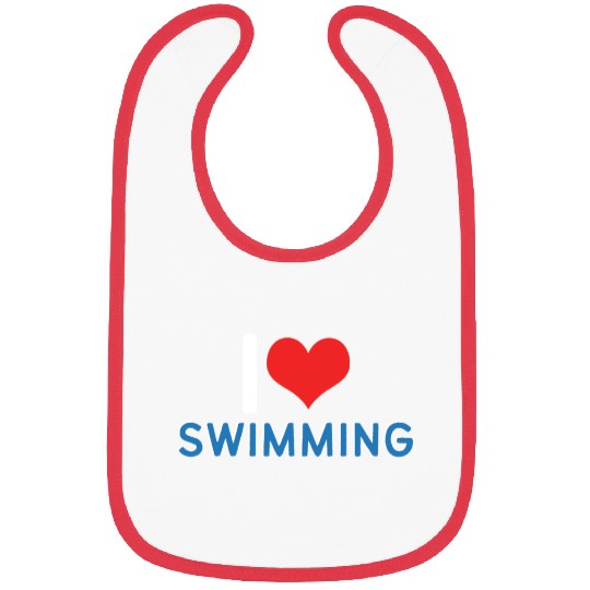 I Love Swimming Swimmer Swim Bibs