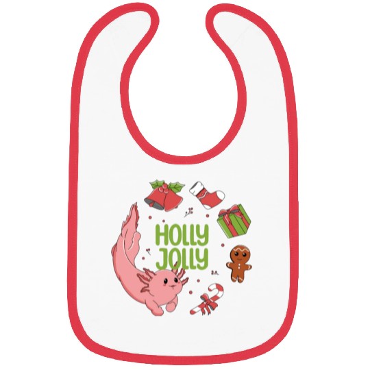 Holly Jolly Axolotl Bibs