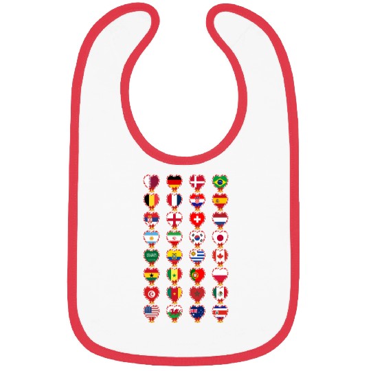 Flags Of The Countries Of The World Candy Cane Bibs
