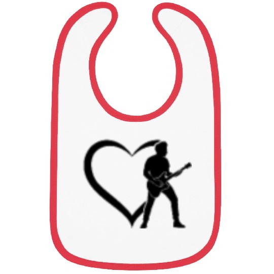 Electric Guitar Player Guitar Heart Bass Guitar Pl Bibs