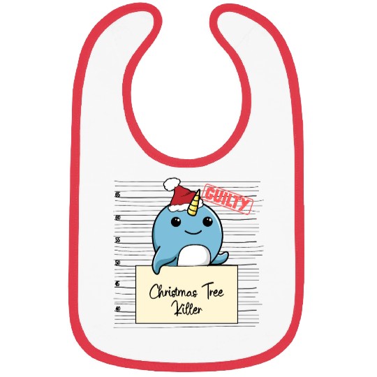 Narwhal christmas funny prison Bibs