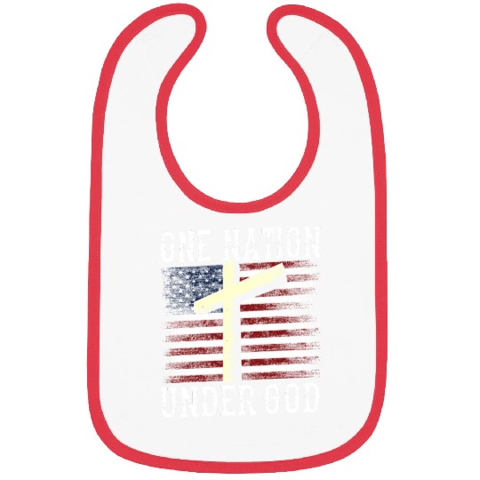 One Nation Under God America US USA American Bibs
