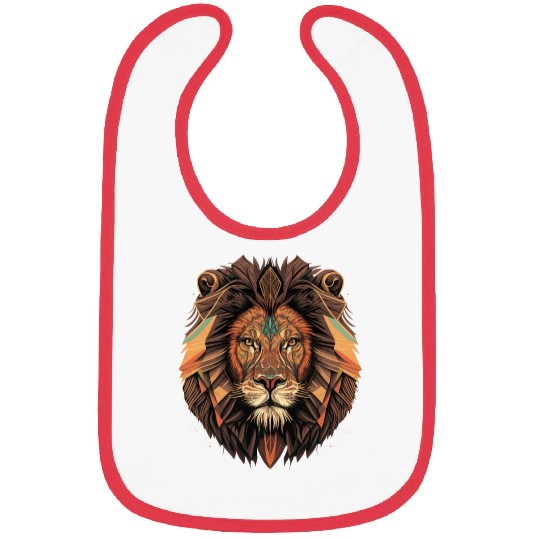 Geometric Lion Head Bibs